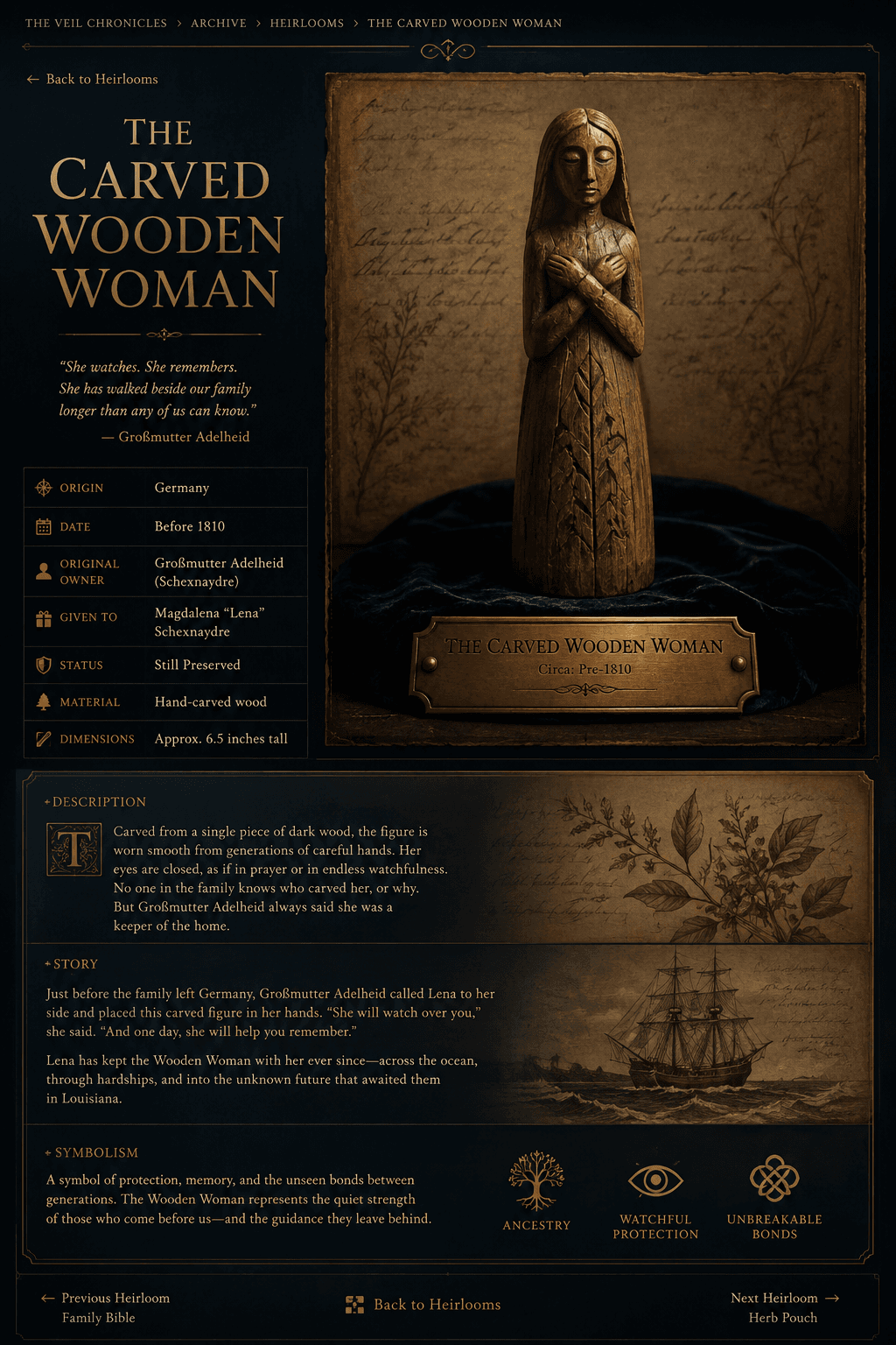 The Carved Wooden Woman
