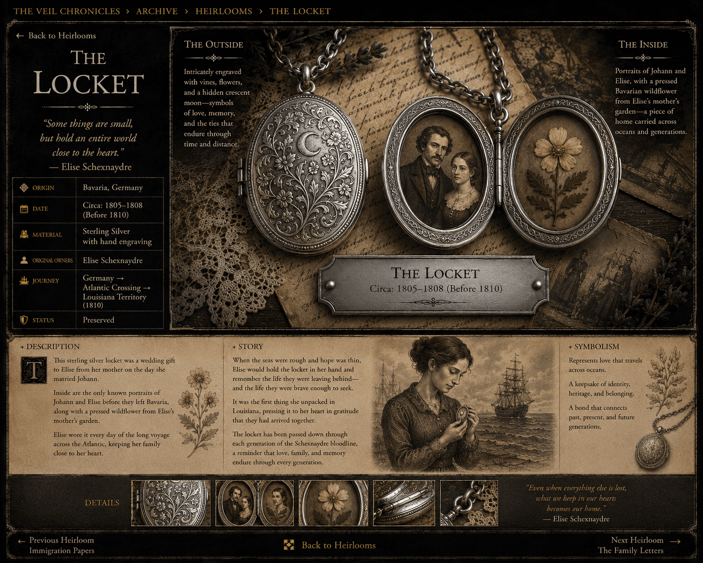 The Schexnaydre Silver Locket